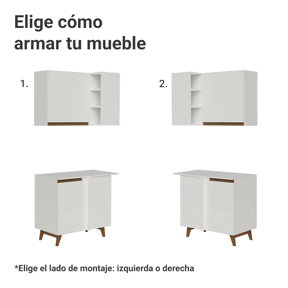 Cocina Integral Esquinera 452cm Blanco Reims 01