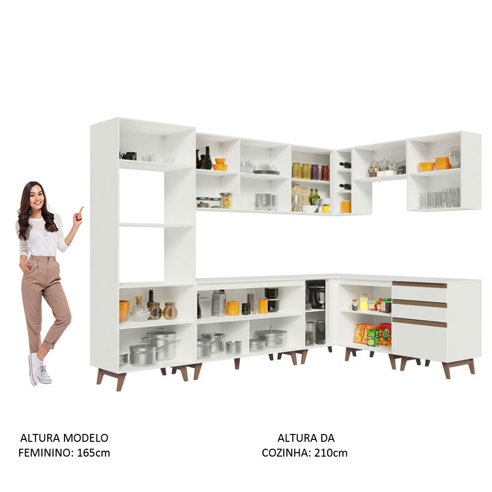 Cocina Integral Esquinera 462cm Blanco Reims 01