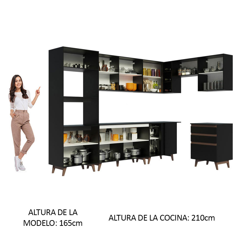 Cocina Integral Esquinera 462cm Reims Negro 02 – Madesa Muebles Mexico