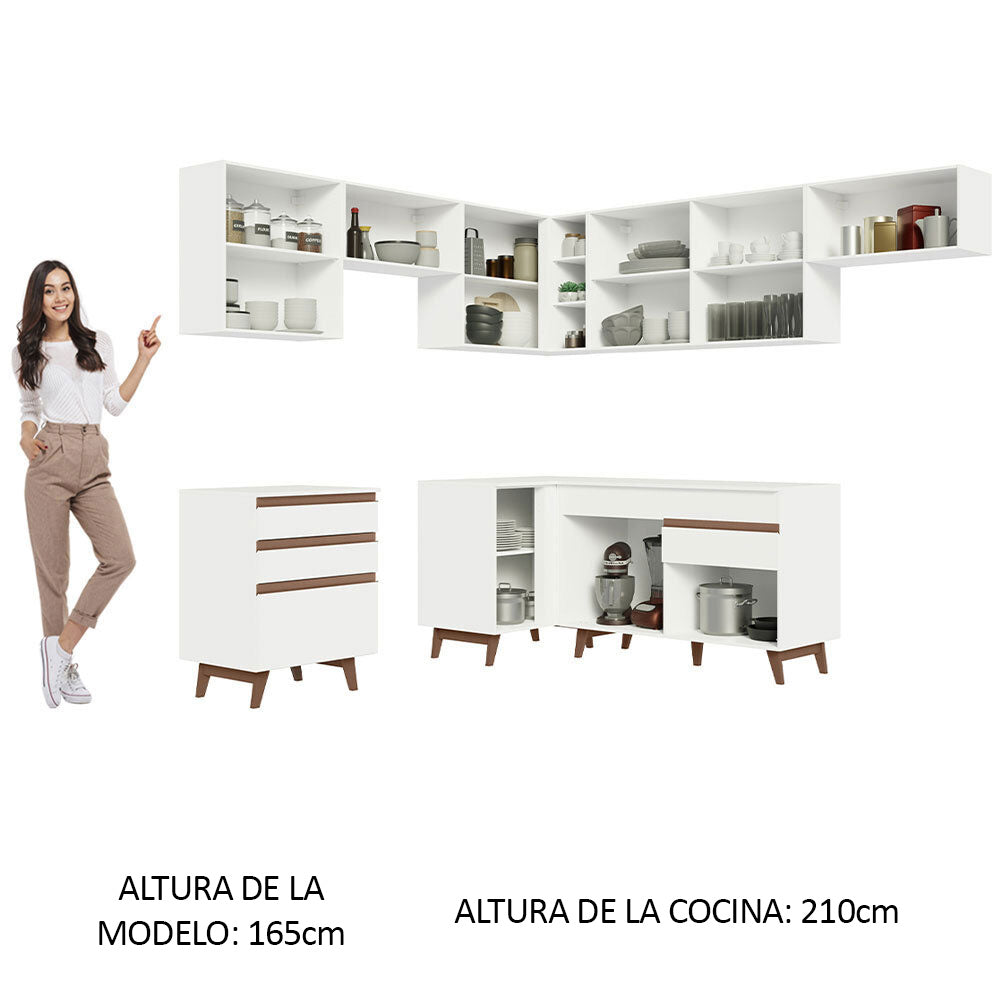 Cocina Integral Esquinera 462cm Reims Blanco 03