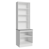 Kit Gabinete + Vitrina 70 cm Blanco/Crema Agata 02