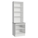 Kit Gabinete Bajo 2 Puertas y Vitrina 70 cm Blanco/Gris Agata Madesa