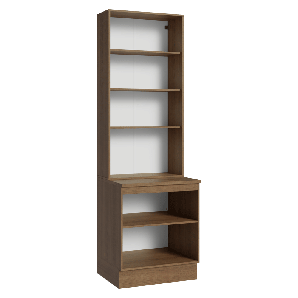 Kit Gabinete + Vitrina 70 cm Marrón/Gris Agata 02