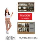 Cocina Compacta 120 x 52 cm 4 Puertas 3 Cajones Marrón/Gris Agata Madesa 01