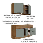 Cocina Compacta 150 x 52 cm 4 Puertas 2 Cajones Marrón/Gris Agata Madesa 01