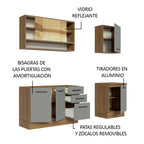Cocina Compacta 180 x 52 cm 6 Puertas 3 Cajones Marrón/Gris Agata Madesa 02
