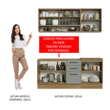 Cocina Compacta 180cm Marrón/Gris Agata 02