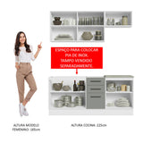 Cocina Compacta 180cm Blanco/Gris Agata 03