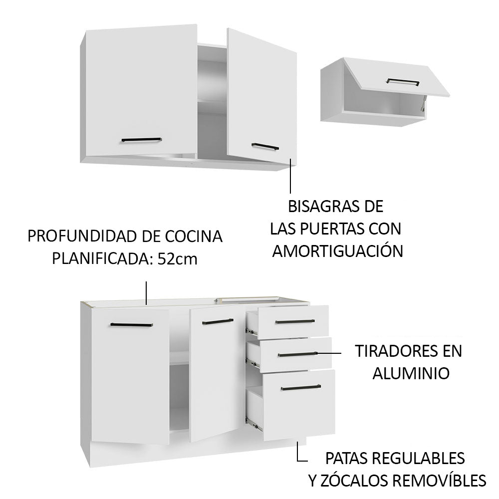 Cocina Compacta 180cm Blanco Agata 09