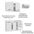 Cocina Compacta 180 cm Blanco Agata Madesa