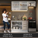 Cocina Compacta 180cm Blanco/Crema Agata 09