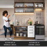 Cocina Compacta 180cm Marrón/Blanco Agata 09