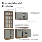 Cocina Compacta 190 cm Con Vitrina Marrón/Gris Agata Madesa