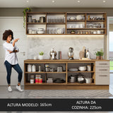 Cocina Integral 240cm Marrón/Crema 60cm de Profundidad Agata 01