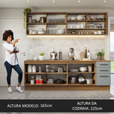 Cocina Integral 240 x 60cm Marrón/Gris Agata 01