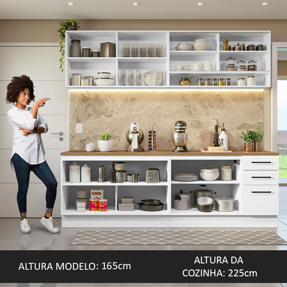 Cocina Integral 240 x 60 cm Blanco/Marrón Agata 01