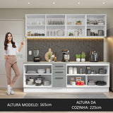 Cocina Integral 240 x 60cm Blanco/Gris Agata 02