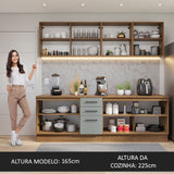 Cocina Integral 240 x 60cm Marrón/Gris Agata 02