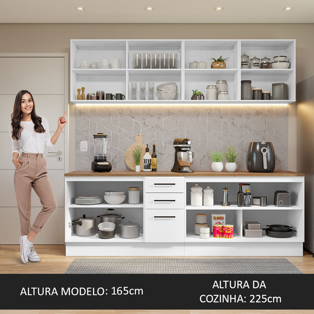 Cocina Integral 240 x 60 cm Blanco/Marrón Agata 02