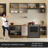Cocina Integral con Accesorios 240 x 60cm Agata Marrón/Crema