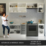 Cocina Integral 240cm Blanco/Gris Agata 03