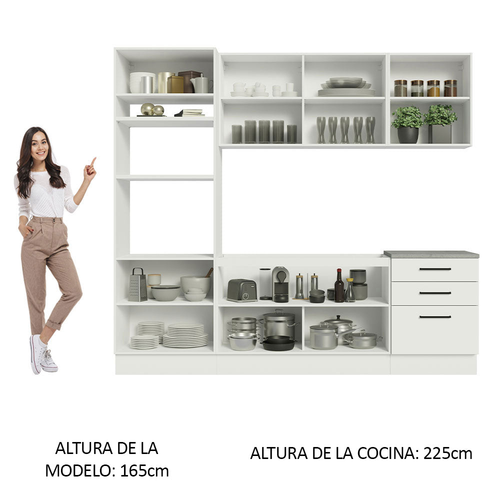 Cocina Integral 250 cm Con Mueble para Horno Blanco Agata Madesa