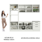 Cocina Integral 250 cm Con Mueble para Horno Blanco Agata Madesa
