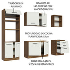 Cocina Integral 250 cm Con Mueble para Horno Marrón/Blanco Agata Madesa