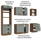 Cocina Integral 250 cm Con Mueble para Horno Marrón/Gris Agata Madesa