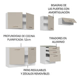 Cocina Integral 260cm Blanco/Crema Agata 02