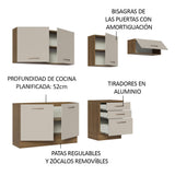 Cocina Integral 260cm Marrón/Crema Agata 02