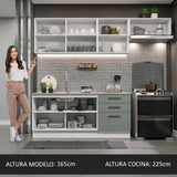 Cocina Integral 260cm Blanco/Gris Agata 02