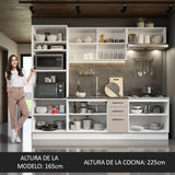 Cocina Integral 270cm Blanco/Crema Agata 01