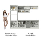 Cocina Integral 270 x 52 cm 10 Puertas 3 Cajones Blanco/Gris Agata Madesa 02