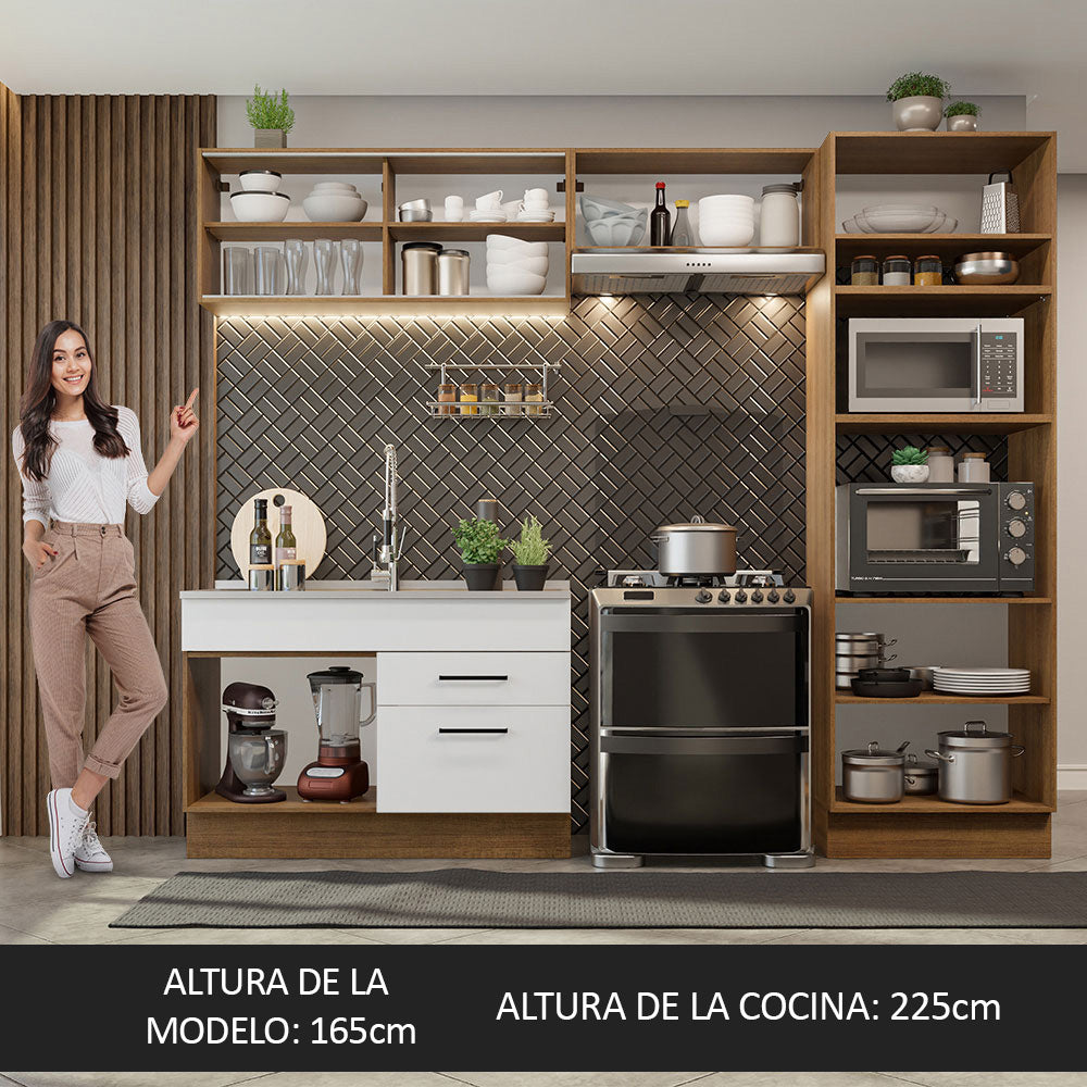 Cocina Integral 270 cm Marrón/Blanco Agata Madesa