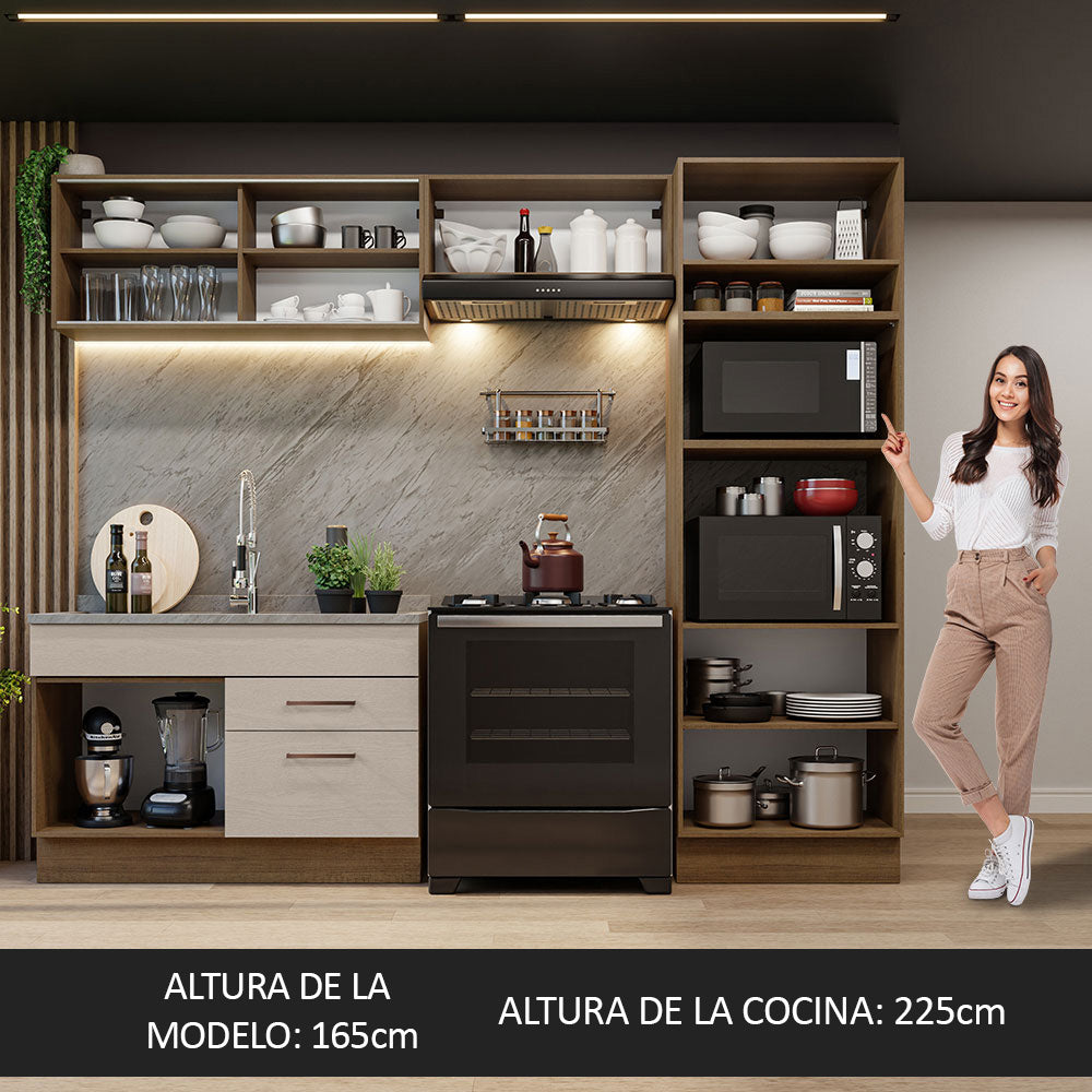 Cocina Integral 270 cm Marrón/Crema Agata Madesa