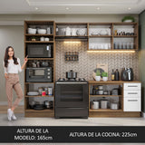 Cocina Integral 270cm Marrón/Blanco Agata 07