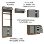 Cocina Integral 270 cm Gris/Marrón Agata Madesa