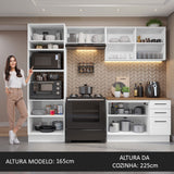 Cocina Integral 270 x 60 cm Blanco/Marrón Agata 09