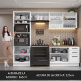 Cocina Integral 270 x 60 cm Blanco/Marrón Agata 09