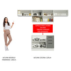 Cocina Integral 280 x 52 cm 5 Puertas 3 Cajones Blanco/Gris Agata Madesa 02