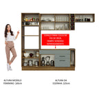 Cocina Integral 290 x 52 cm 7 Puertas 2 Cajones Con Mueble para Horno Marrón/Gris Agata Madesa