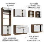 Cocina Integral 310 cm Con Mueble para Horno Marrón/Blanco Agata Madesa