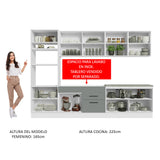 Cocina Integral 310cm Blanco/Gris Agata 02