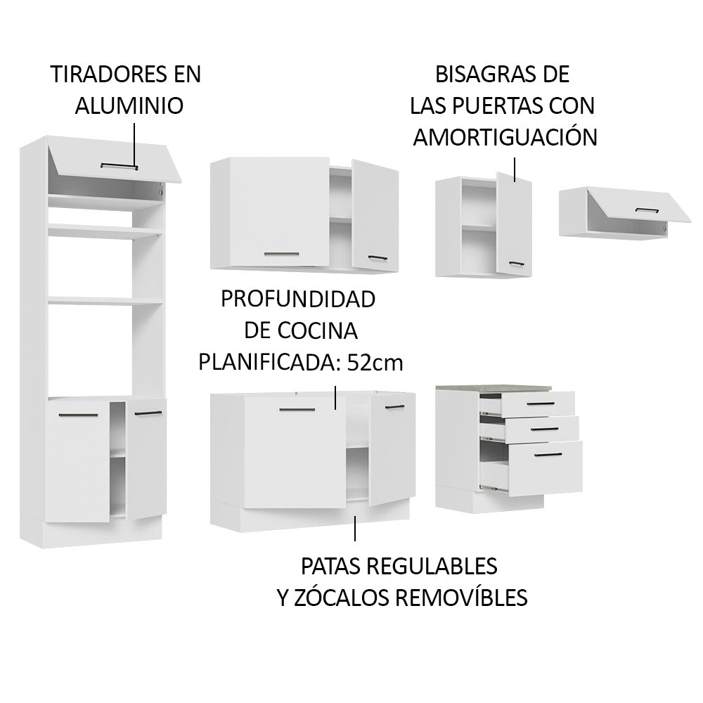 Cocina Integral 330cm Blanco Agata 01