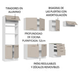 Cocina Integral 330cm Blanco/Crema Agata 01