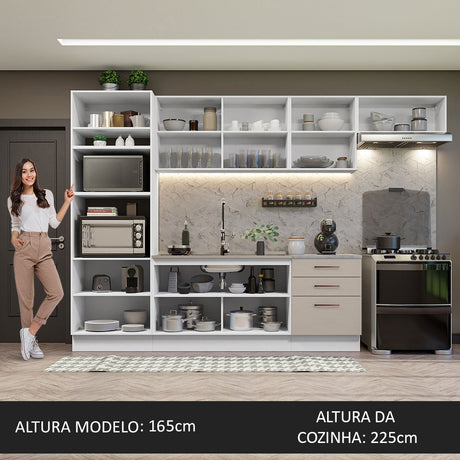 Cocina Integral 330cm Blanco/Crema Agata Madesa 01