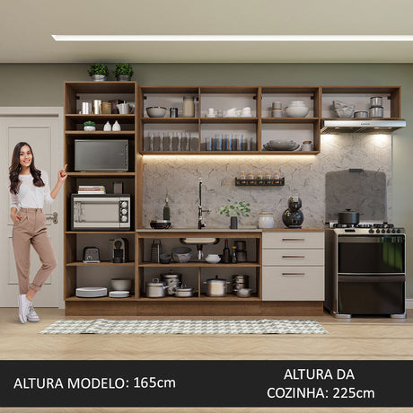 Cocina Integral 330cm Marrón/Crema Agata Madesa 01