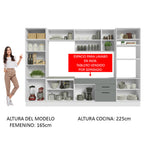 Cocina Integral 330 cm Con Mueble para Horno Blanco/Gris Agata Madesa