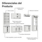 Cocina Integral 340 cm Con Mueble para Horno y Vitrina Blanco Agata Madesa
